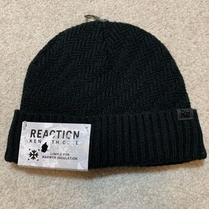Kenneth Cole Reaction Black Knit Hat Beanie NWT